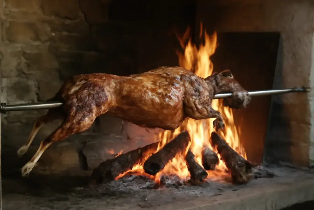 Carne arrosto allo spiedo sardo: perché il fuoco a legna è un ingrediente importante